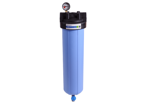 Behållare för filterpåse för att reducera partiklar, avskilja järn, mangan eller andra föroreningar i vattnet