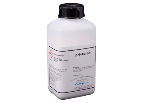 pH-turbo är en kemikalier som löser upp humusämnen och som används inom dricksvattenrening